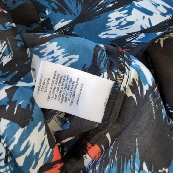 Nordstrom Halogen Abstract Lightweight Summer Artsy Shift Retro Dress M - Picture 7 of 10